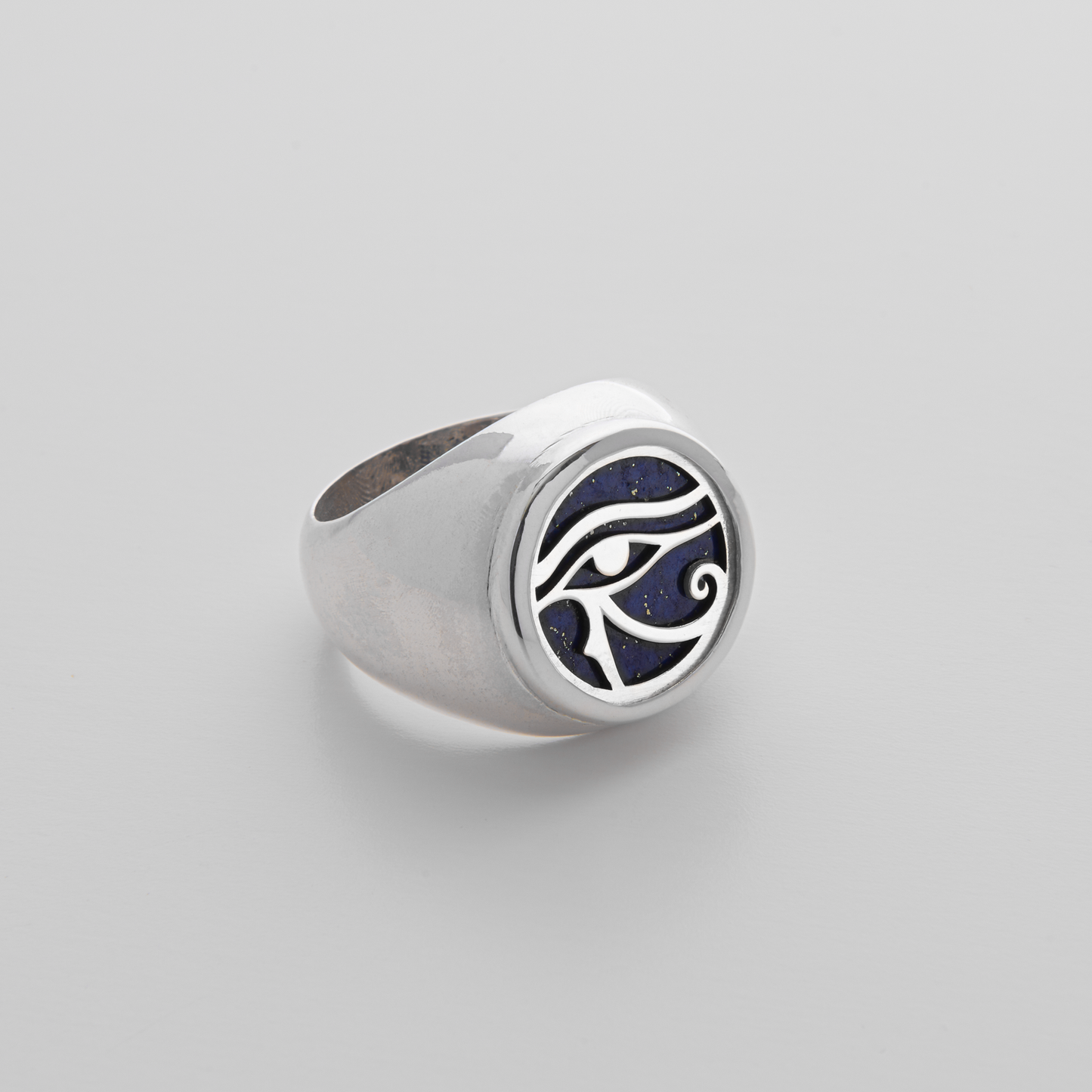 Anello Occhio di Horus in argento e Lapis.